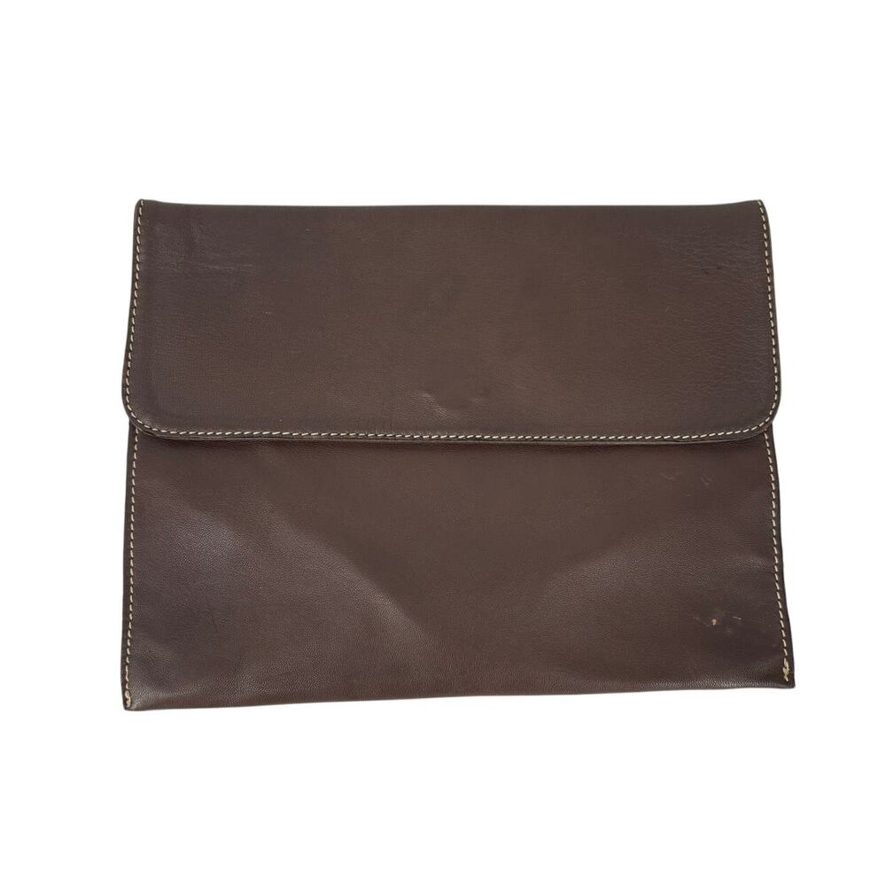 Vittoria Napoli Italy Leather Pouch Case Travel Brown